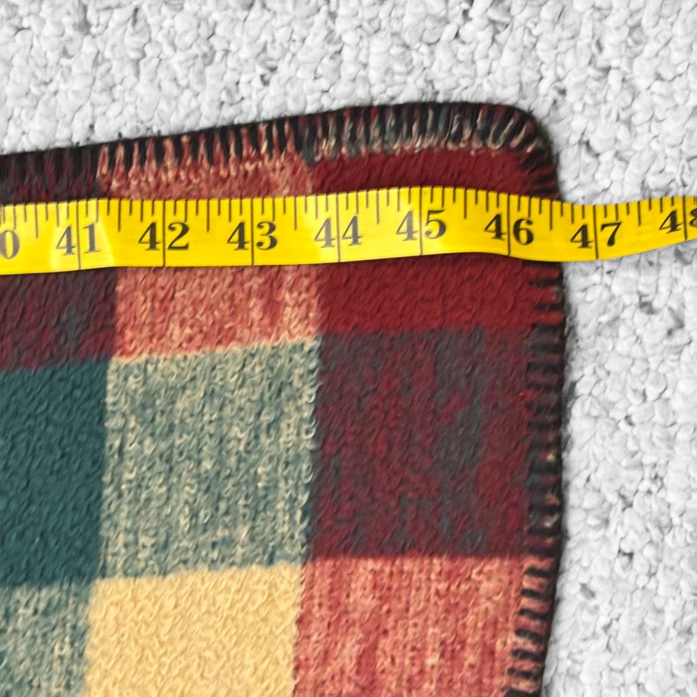 Biederlack VTG Lodge Plaid Colorblock Throw Blanket Reversible 58x46 Cabincore - Picture 8 of 9